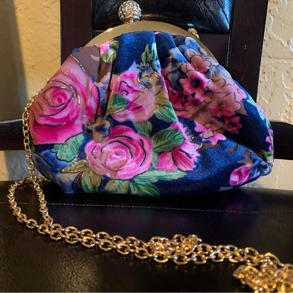 Jessica McClintock velvet floral handbag